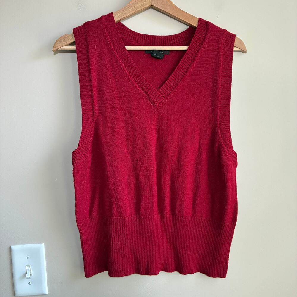 Vintage Chadwicks wool blend red sleeveless sweater vest knit mens L grandpacore